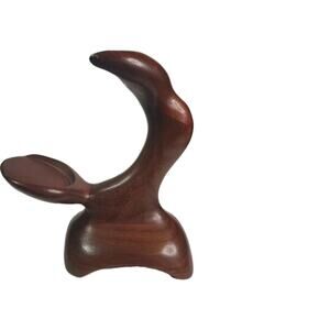 Beautiful Padauk Wood Africa Hand Carved Bottle Holder Fish Tail Design 9" Tall